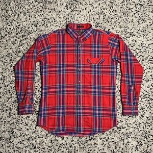 Levi Strauss Sutter Creek Vintage Red Blue Lumberjack Plaid Button Down Shirt